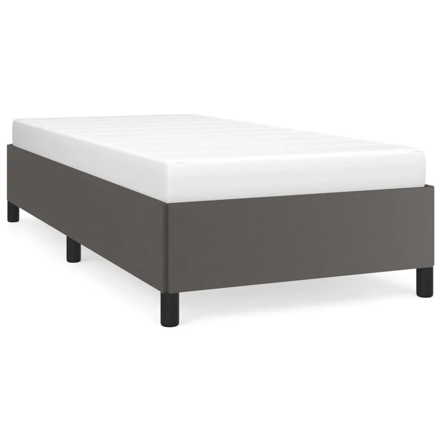 vidaXL Bettgestell gepolstert in Grau aus Kunstleder B/T/H: 90 x 200 x 35 cm - Bild 2