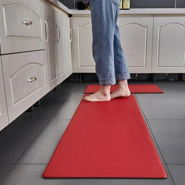 Waschbare Küchenmatte Super Six aus PVC in Grau, rutschfester und wasserdichter Vinyl-Teppich für Küche, Balkon oder Eingangsbereich, B/T: 75 x 45 cm - Bild 1