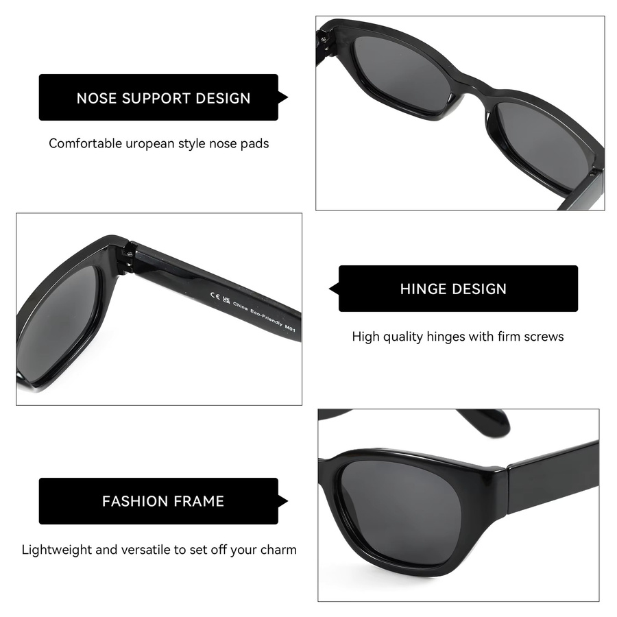 ZENOTTIC ZS2219 Sonnenbrille, Schmetterling, Vollrand, Kunststoff, Schwarz, Damen - Bild 3
