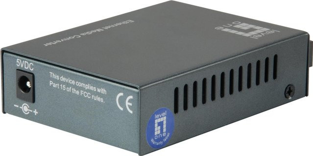 LevelOne FVT-1106 Medienkonverter 100Mb LAN 10Base-T 100Base-FX 100Base-TX RJ-45 SC Single-Modus 1310 nm in Schwarz/Grau - Bild 1