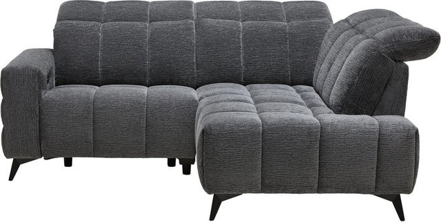 Mömax Wohnlandschaft Paris L-Form in Dunkelgrau mit USB-Ladefunktion und Stoffbezug, B/T/H: 215 x 182 x 85 cm - Bild 1