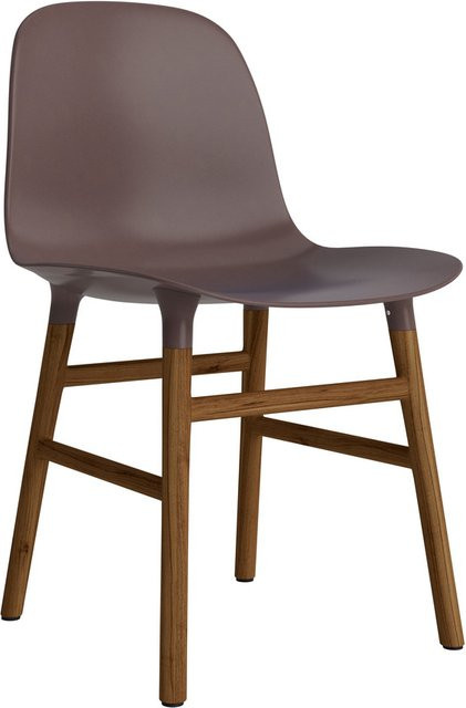Normann Copenhagen Form Stuhl mit Holzgestell und Kunststoffschale in Braun im skandinavischen Design - Bild 1