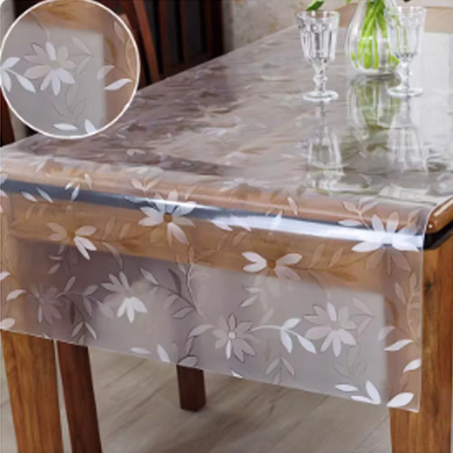 Transparente Cosmos PVC-Tischdecke von LOVRTRAVEL, 1,0 mm starke wasserdichte und ölbeständige Schutzmatte aus Weichglas nach Maß - Bild 4