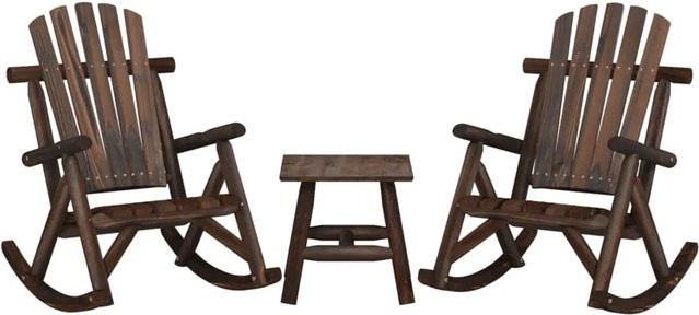 vidaXL 3-tlg Garten-Lounge-Set Modell 7 aus Fichtenholz in Braun im Adirondack-Stil - Bild 1