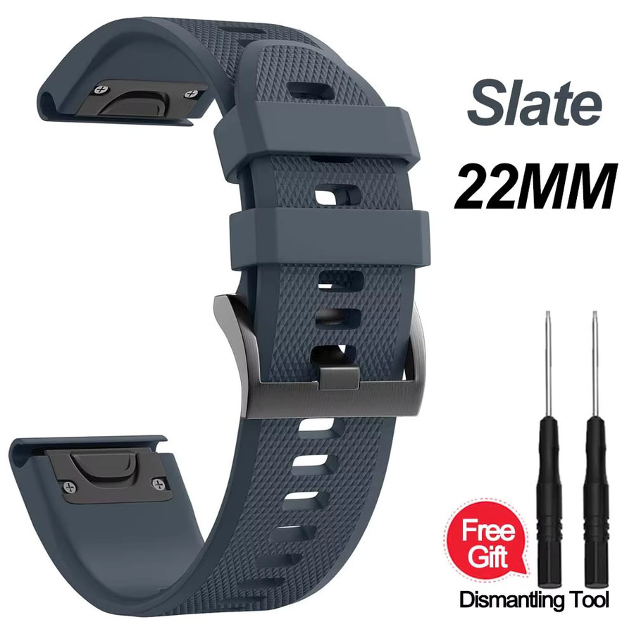 Uhrenarmband Silikon, 22 mm, Schwarz, Unisex - Bild 4