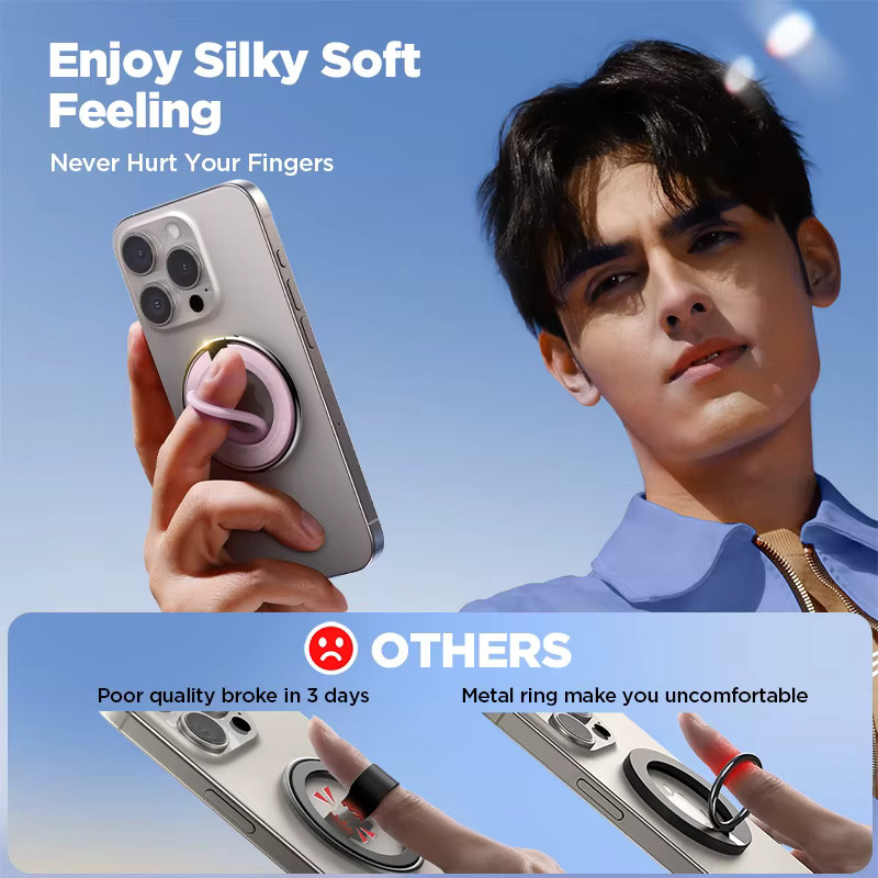 Joyroom Magnetischer Ring-Telefonhalter aus Silikon in Bunt für iPhone 15, 14, 13, 12 Pro - Bild 2