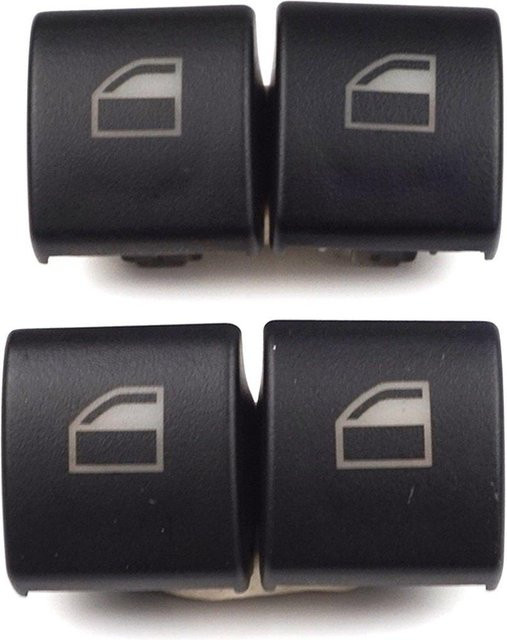BROSS Fensterheberschalter Knopfkappe Abdeckung Set, 4 Stück, Schwarz, für BMW 3 E46 E90 X5 X3, BDP59-2, 61316902175 - Bild 1