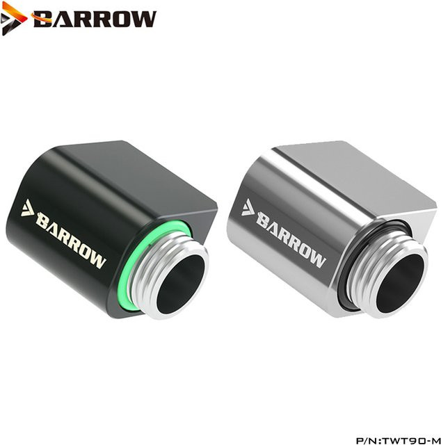 Barrow MINI 90 Grad Abgewinkeltes 360 Rotary Offset G1/4 Armaturen Ellenbogen Stecker für Computer Wasserkühlung Schwarz TWT90-M - Bild 1
