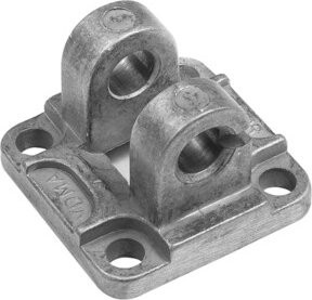 Riegler Schwenkgabelbefestigung für sphärische Schwenkaugenbefestigung, Farbe: Silber, Durchmesser: 63 mm - Bild 1