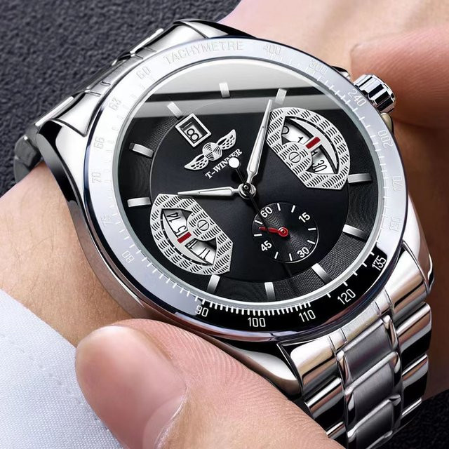 FORSINING Armbanduhr Automatik, Edelstahl, Weiß, Herren - Bild 1