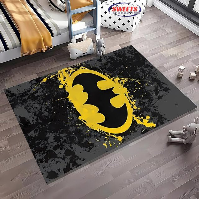 Karpetti DC Batman Logo Teppich in Schwarz, rutschfest und waschbar, Breite: 70 cm, Tiefe: 100 cm - Bild 1
