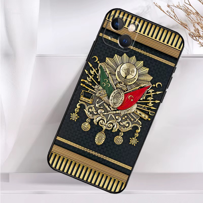 Stoßfeste Handyhülle mit Osmanisches Reich Wappen für Apple iPhone Modelle in Schwarz - Bild 2