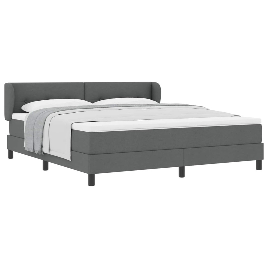 vidaXL Boxspringbett mit Matratze in Grau, modernes Design mit Taschenfederkern, B/T: 180 x 200 cm - Bild 2