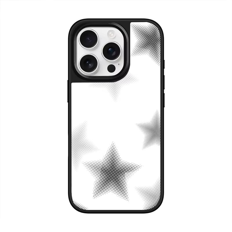 DecoPhone Handyhülle Sternenverwischung mit Silberrand in Silber und Weiß, Sturzsichere TPU Hülle für iPhone XR/11/12/13/14/15/16/17 Pro Max - Bild 3