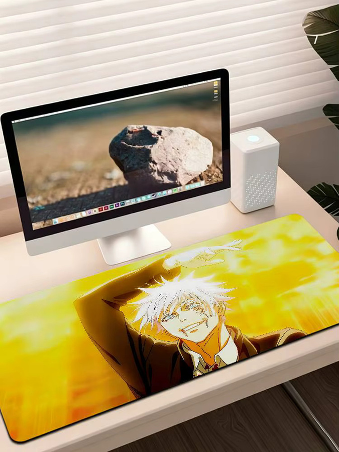 Bilibili Satoru Gojo Gaming-Mauspad, rutschfeste Schreibtischunterlage mit genähtem Rand für Computer und Tastatur - Bild 6