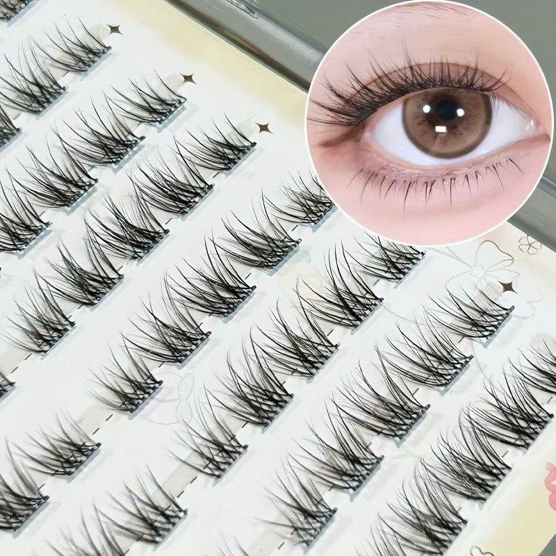Mixiaohe Falsche Wimpern, Birnenblüten-C-Locken, Natürlich, 100 Stück - Bild 2