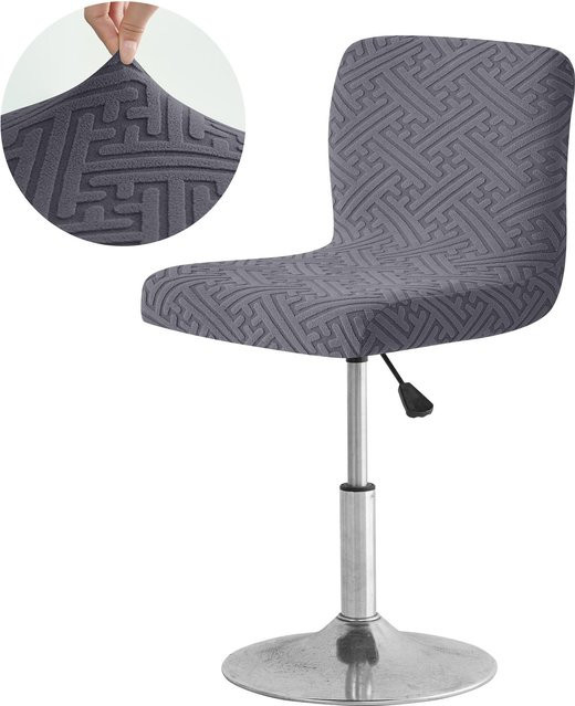 Jacquard Barhockerbezug mit kurzer Rückenlehne von Yiran bag in Grau - Bild 1