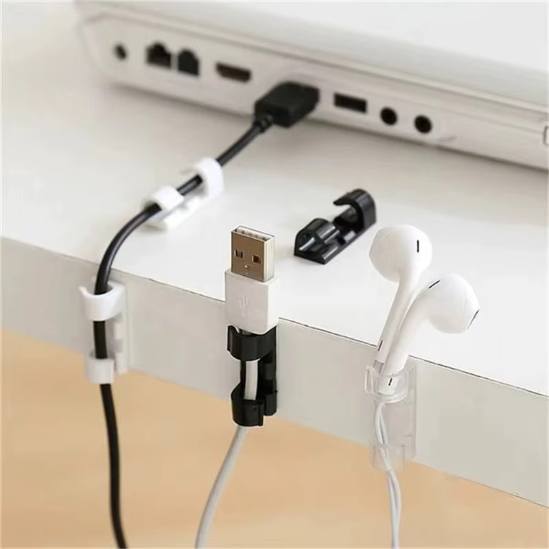Universal USB-C Kabel Organizer und Desktop Kabelmanagement Clips in Transparent - Bild 3