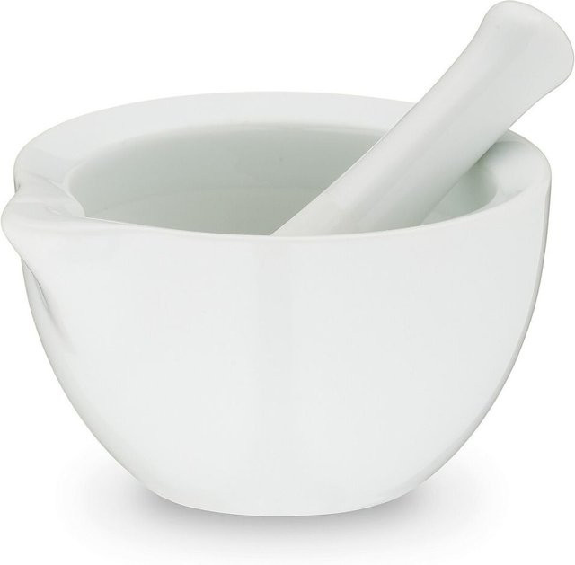 Kela Mörser mit Stössel Paco aus Porzellan, Weiß, Höhe: 6 cm - Bild 1