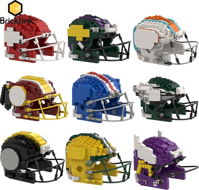 Bricklink Sport Fußballmannschaft Rugby Helm Sets, Bausteine Spielzeug - Bild 1