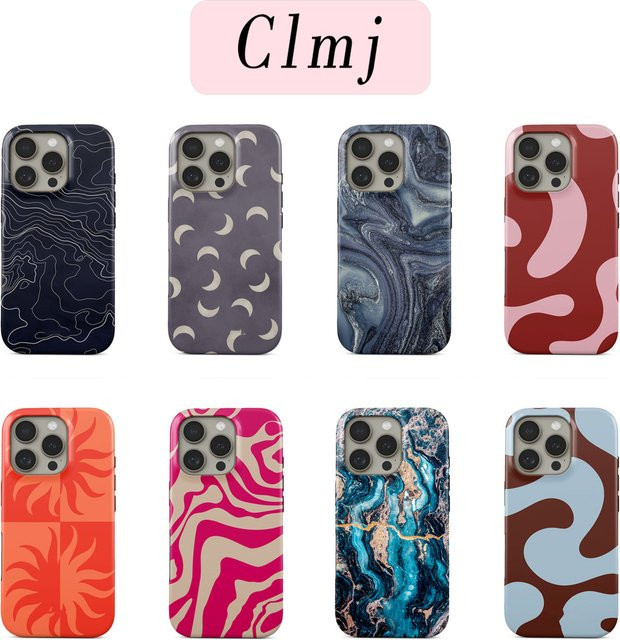 Clmj Flowing Ripples Handyhülle für iPhone in Multicolour mit doppelschichtiger Abdeckung - Bild 1