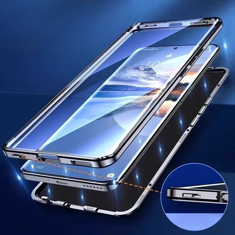 Transparente magnetische Schutzhülle für Xiaomi 15T Pro und 15T mit doppelseitigem Temperglas in Silber - Bild 4