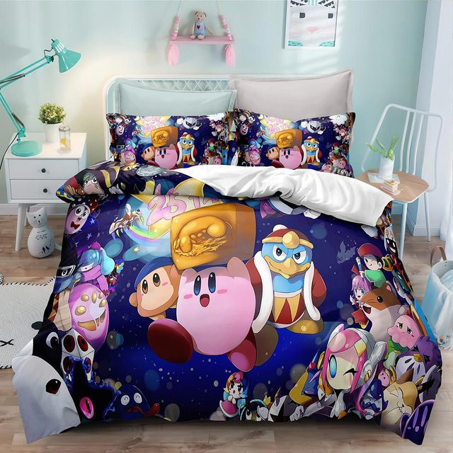 Flylo Kirby Bettwäscheset mit Motiv für Kinder und Erwachsene, 2-teilig, Mehrfarbig, B/H: 100 x 135 cm - Bild 1