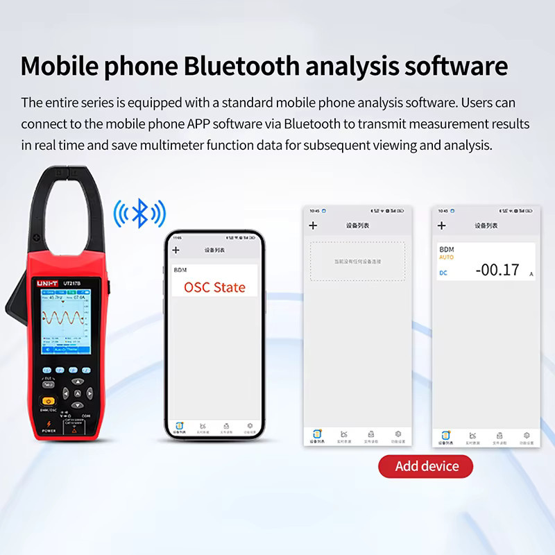 UNI-T UT217A UT217B Digitalzangenmessgerät mit Oszilloskop-Funktion, AC/DC Stromzange und Bluetooth-Funktion - Bild 4