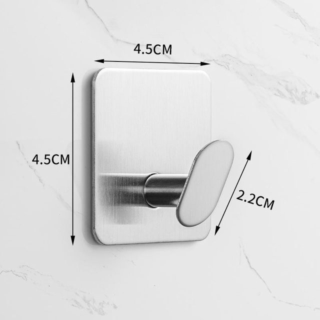 Zorioneko Selbstklebende Wandhaken aus Edelstahl in Silber für Bad und Küche - Bild 1