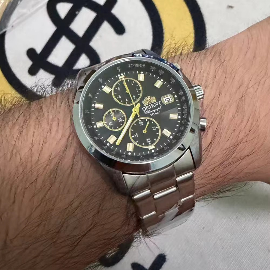 Orient Chronograph-Armbanduhr, Automatik, Edelstahl, Schwarz, Herren - Bild 1