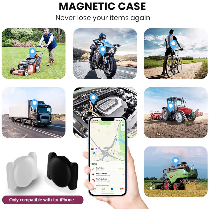 4er-Pack IOS GPS Smart Tag für Apple Find My Tracker mit magnetischem Saugnapf und Silikonhülle zur Verlustprävention für Skateboard und Auto - Bild 6