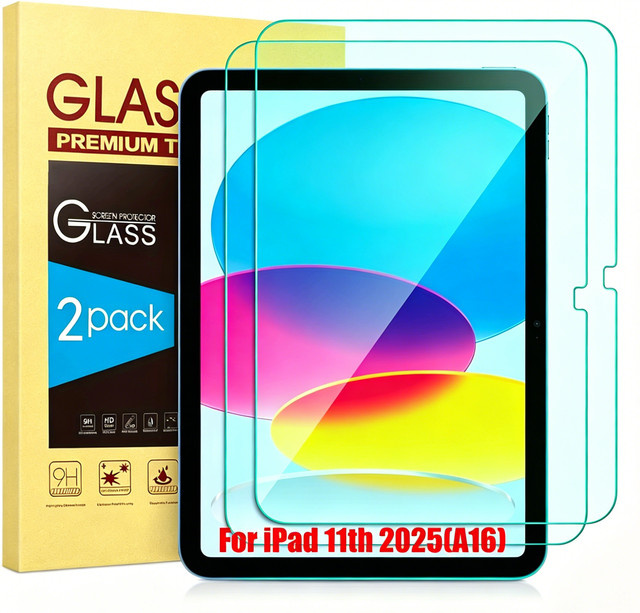 2er-Pack Displayschutzfolie aus gehärtetem Glas für Apple iPad 11. Generation (2025, Modell A16), transparent - Bild 1