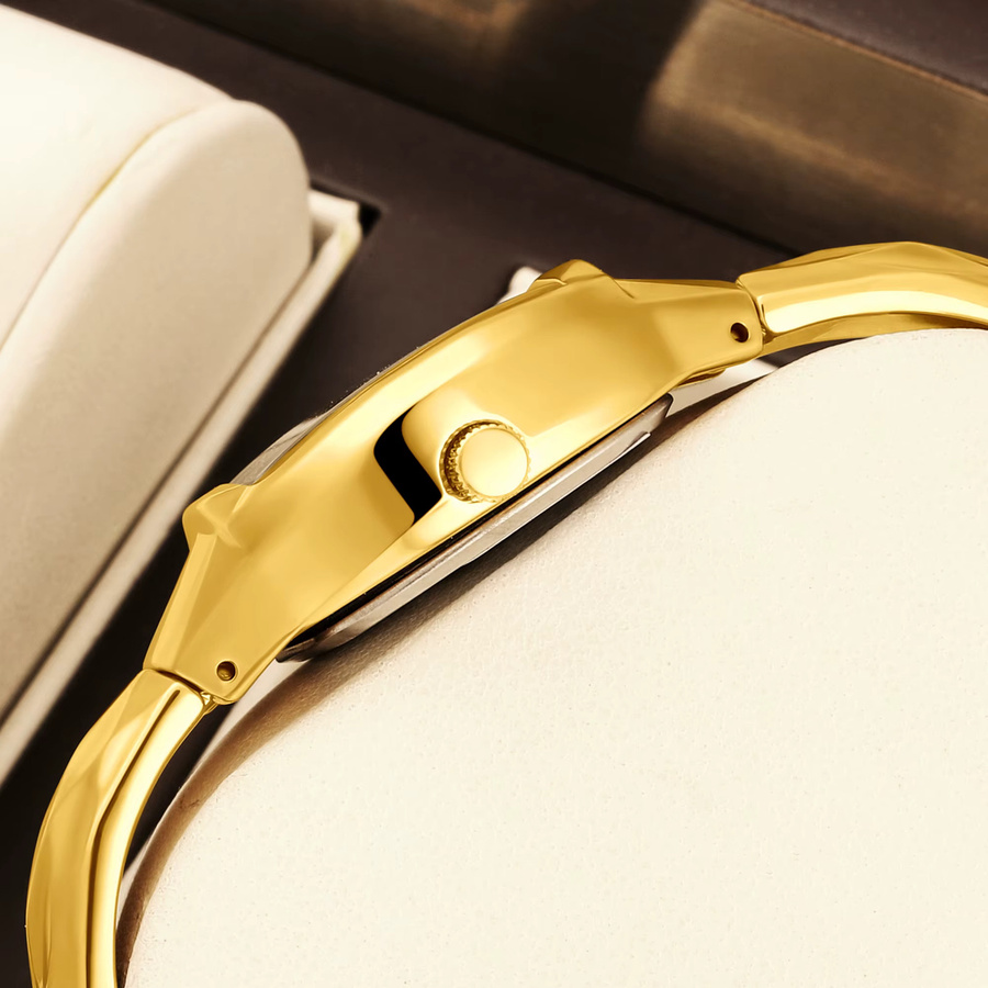 YaLaLuSi Armbanduhr, Quarz, Edelstahl, Gold, Kristall, Damen - Bild 2