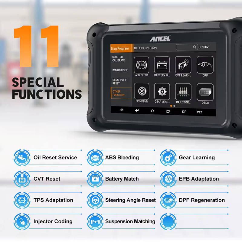 ANCEL DP500 OBD2 Diagnose Werkzeug für Cluster Kalibrierung, Schlüssel Programmierung, Wegfahrsperre und diverse Reset-Funktionen in Schwarz - Bild 4
