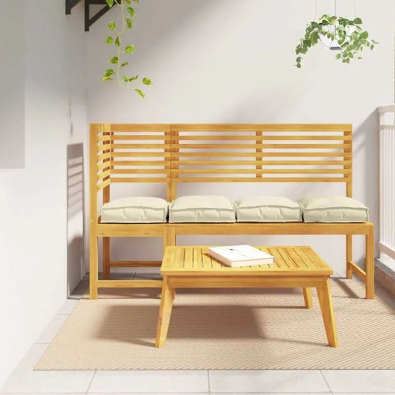 vidaXL Palettenkissen für Sitzfläche 4er Set Beige Quadratisch B/T/H: 40 x 40 x 8 cm - Bild 1