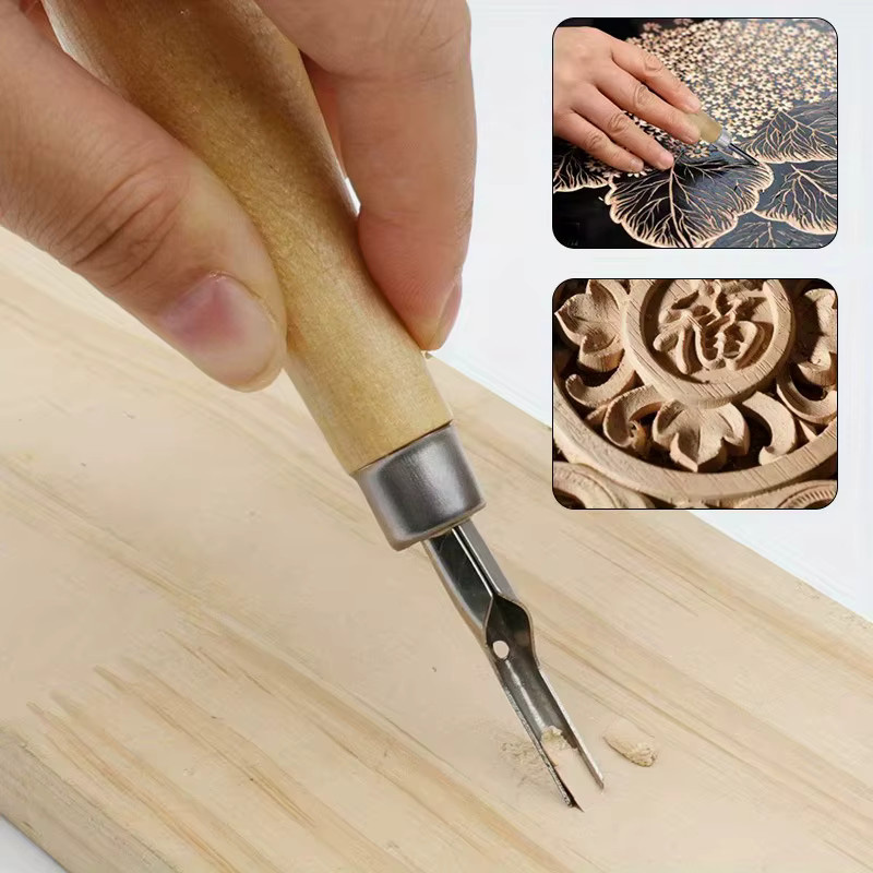 Schnitzwerkzeug Set für Linolschnitt mit 5 Klingen in Silber für DIY Kunst und Skulptur - Bild 2