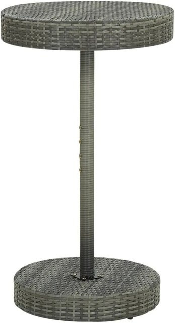 vidaXL Gartentisch aus PE-Rattan in Grau, UV-beständig und pulverbeschichtet, B: 106 cm, T: 60,5 cm - Bild 1