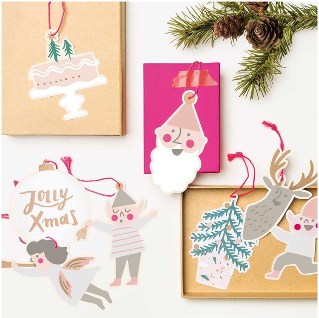 Rico Design Paper Poetry Jolly Christmas Papieranhänger in Pastellfarben, 8 Stück - Bild 1