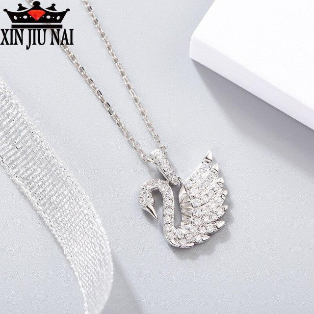 YIRAN Jewelry Anhänger, 925 Silber, Zirkonia, Damen, Schwan-förmig - Bild 1