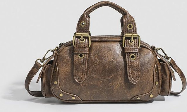 JMG Bags Tasche, Retro Biker Bowling Hand Bill Schulter Crossbody Unterarmtasche, gray, Unisex - Bild 1