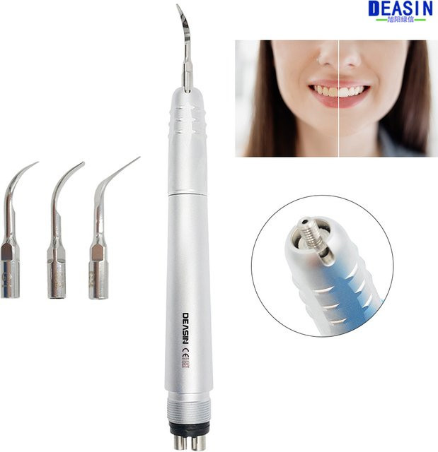 DEASIN Dental-Ultraschall-Luftabscher, Silber, mit 3 Spitzen - Bild 1