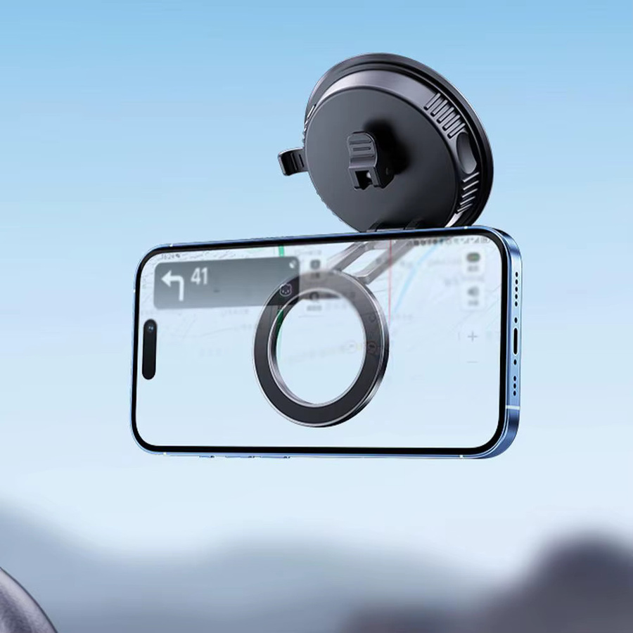 Magnetischer Handyhalter für das Auto mit Vakuum-Saugnapf in Schwarz - Bild 2