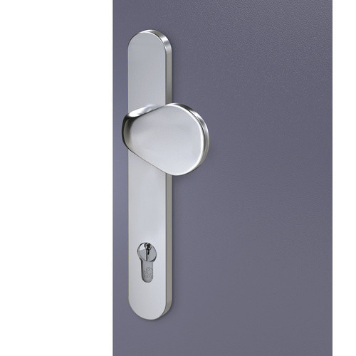 BASI Schmalrahmen-Wechsel-Garnitur rund aus Edelstahl in Silber mit PZ-Lochung 92/8 mm - Bild 2