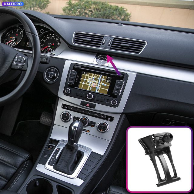 Fahrzeugspezifische Handyhalterung mit 66W Ladefunktion für Volkswagen Passat CC 2009-2015, Farbe: Schwarz - Bild 1