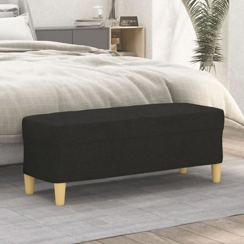 Vidaxl Sitzbank Modern in Schwarz aus Stoff mit B/T/H: 100 x 35 x 41 cm - Bild 1