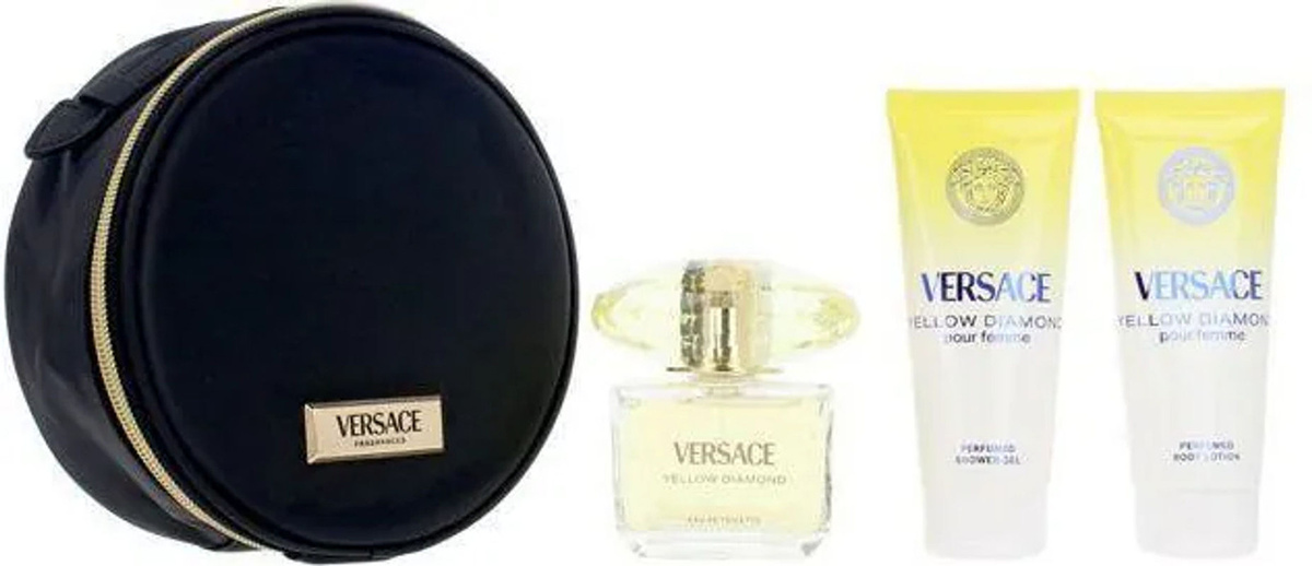 4er Set Gelbe Diamantkästen im Versace Glamour Design - Bild 1