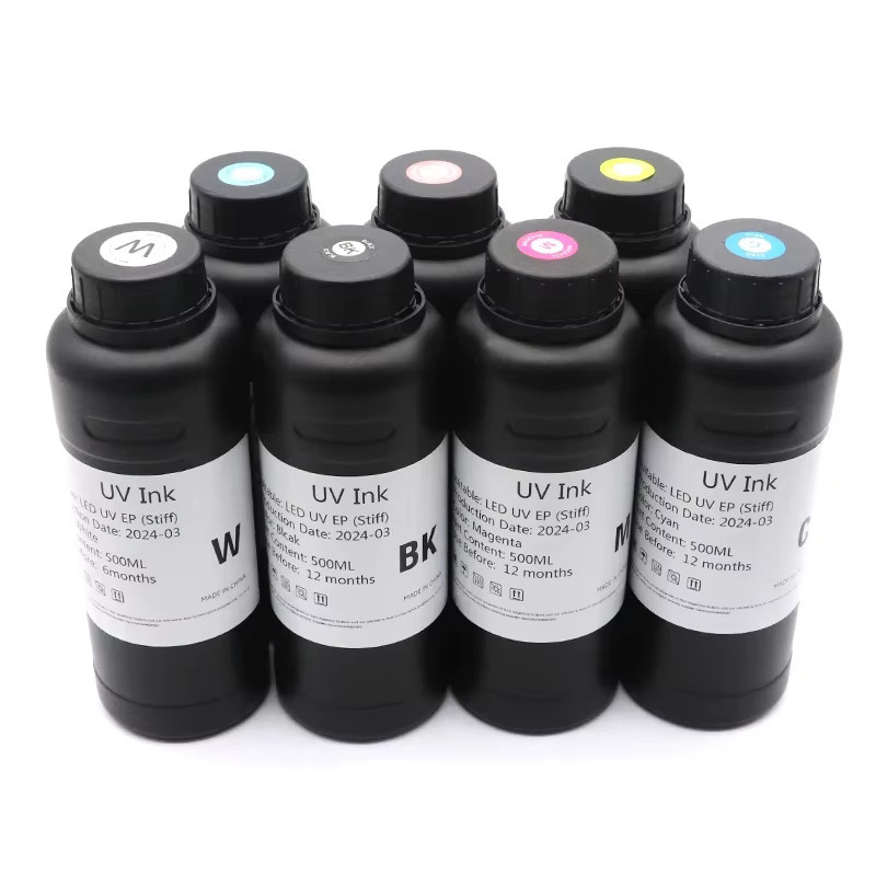XiongCai DAT 500ML UV-Tinte für LED-Drucker kompatibel mit Epson i3200 i1600 XP600 L800 L805 L1800 TX800 1390 DX5 DX7 Druckköpfe - Bild 2