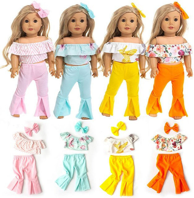 dearbei American Girl Puppenkleidung, Schlaghosen-T-Shirt-Set, Zubehör - Bild 1