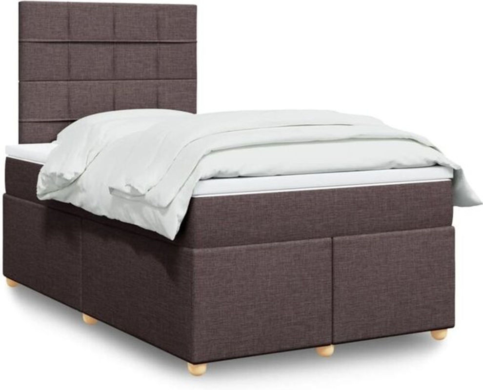 vidaxl Boxspringbett mit Matratze aus Stoff in Braun B/T/H: 190 x 120 x 150,5 cm - Bild 1