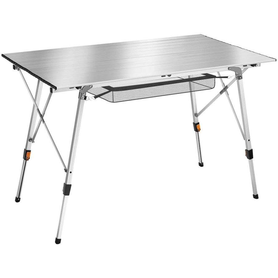 tectake Aluminium Campingtisch Bastian, faltbar und höhenverstellbar, Silber, B/T: 120 x 70,5 cm, Höhe: 58 – 79 cm - Bild 2